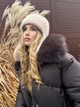 Тепла вʼязана вушанка з ангори жіноча Zefur One size бежева - изображение 4
