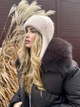 Тепла вʼязана вушанка з ангори жіноча Zefur One size бежева - изображение 5