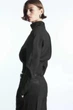 Блуза жіноча COS power-shoulder open-back waisted top 1202460001 34 Чорний - изображение 4