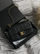 Сумка женская клатч через плечо Chanel Classic Double Flap Bag Camellia PREMIUM Шанель черный золото MDR - изображение 1