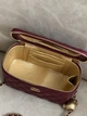 Сумка женская клатч Classic Lambskin Pearl Crush Vanity Bag Premium бордовый классический - изображение 3