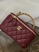 Сумка женская клатч Chanel Classic Lambskin Pearl Crush Vanity Bag Premium бордовый с ручкой Шанель MDR - изображение 5