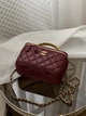 Сумка женская клатч Chanel Classic Lambskin Pearl Crush Vanity Bag Premium бордовый с ручкой Шанель MDR - изображение 6