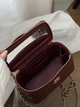 Сумка женская клатч Chanel Classic Lambskin Pearl Crush Vanity Bag Premium бордовый с ручкой Шанель MDR - изображение 7
