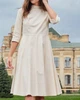 Жіноча сукня міді з горловиною та кишенями LadyLike 44 Молочний (ll2205120011389) - изображение 4