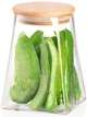 ARDESTO Банку для зберігання Fresh, конус, 740 мл, скло, бамбук - зображення 1