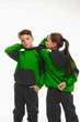 Дитячий спортивний утеплений костюм Kindamor Active Heat Grey/Green, фліс для дівчинки 116 см сірий із зеленим - зображення 10
