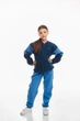 Дитячий спортивний утеплений костюм Kindamor Little Explorer Blue/Dark Blue, фліс, на змійці, для дівчинки 122 см блакитний з синім - зображення 1