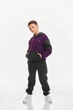 Детский спортивный утепленный костюм Kindamor Active Heat Grey/Purple, флис для мальчика 122 см серый с фиолетовым - изображение 3