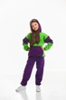 Дитячий спортивний утеплений костюм Kindamor Active Heat Purple/Green, фліс для дівчинки 122 см фіолетовий із зеленим - зображення 1