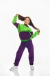 Дитячий спортивний утеплений костюм Kindamor Active Heat Purple/Green, фліс для дівчинки 122 см фіолетовий із зеленим - зображення 2