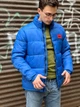 Чоловічий пуховик Boss стильна зимова куртка Розмір M Блакитний - зображення 3