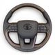 Кермо для Toyota Land Cruiser 200, Prado 150. В стилі LC300. З підігрівом. Коричневе дерево. Подушка зі шкіри - чорний логотип. В сборі. - зображення 1