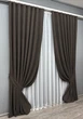 Комплект готовых штор VR-Textil Микровелюр Petek YL № 1892ш Венге 150х270 см 2 шт (33-0950) - изображение 3