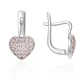 Серьги серебряные Сердце с фианитами Silver Style (241012.10 sku:2300104013769) - изображение 1