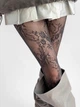 Колготки кружевные «Black Flower» в сетку с узором акцент для косплей и фотосессий черный One Size (SA102) - изображение 5