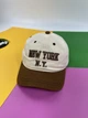 Кепка бейсболка белая с коричневым козырьком «NEW YORK N.Y.» коричневый - изображение 2