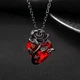 Кулон на ланцюжку Роза з Серцем - Rose with Heart Червоний - изображение 1