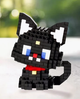 Конструктор 3D фигурка Котик "Марсик" чорний кот в 2-х позах мини блоки Cat bloks 344 детали (SVS) - изображение 2