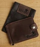 Затискач для купюр шкіряний Shvigel leather-13786 Коричневий - зображення 7