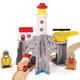 Zestaw drewniany Bigjigs Rail Czterostronny tunel z latarnią morską i heliportem (0691621722831) - obraz 2