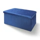 Пуф подвійний для зберігання велюровий TH-06 BLUE - зображення 1