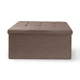 Пуф подвійний для зберігання текстильний TH-04 BROWN - зображення 1