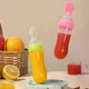 Бутылочка с ложкой (розовый) силиконовая для кормления, для первого прикорма для новорожденных - изображение 3