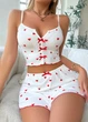 Жіноча піжама з майки-топу та шортиків Love and Hearts (1830-42-02) Білий S No Brand (42) - зображення 2
