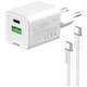 Зарядное устройство ColorWay C101A GaN Mini 20W PD PPS USB-C + USB-A QC4.0 + cable USB-C to USB-C black (CW-CHS062PDC-WT) (341861) - изображение 5