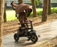 Трехколесный детский складной велосипед Tri-Cycle RITO DELUXE 5-в-1 коричневый прогулочный трансформер от 12 месяцев с родительской ручкой защитным козырьком и надувными колесами 10″ - изображение 12