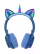 Детские наушники беспроводные Единорог с кошачьими ушками синий Cat STN-27 LED Bluetooth - изображение 1