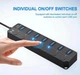 Хаб USB 3.0 на 7 портів концентратор на 7 портів Чорний USB-хаб HUB з вимикачами 1.2 м кабель GL3510 Чорний - зображення 10