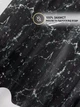 Штора для ванной комнаты шторка для душа черный мармор 180×200 см + кольца (12 шт) для шторки для ванной, черный - изображение 4