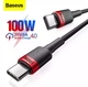 Кабель для быстрой зарядки 100W|5A Baseus Cafule PD2.0 flash charging CATKLF-SC91 USB Type-C-Type-C 1м Red Black - изображение 1