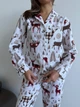 Пижама женская S с Оленями Норди (рубашка + брюки) Молочного цвета COSY - изображение 13