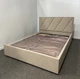 Ліжко полуторне ADSmebli Sigma 120x190 + Підйомний механізм Велюр Бежевий Artex Allure Beige - зображення 1