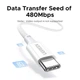 Кабель UGREEN L502 USB-C to USB-C PD 100W 5A Fast Charging Braided Cable 2m White (35221) - зображення 5