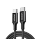 Кабель UGREEN L502 USB-C to USB-C PD 100W 5A Fast Charging Braided Cable 1m Black (65249) - зображення 1