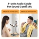 Кабель UGREEN AV183 3.5mm to 3.5mm 4-Pole M/M Audio Cable Alu Case 3m Gray (20785) - изображение 3