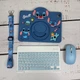 Комплект чехол с клавиатурой и мышкой ARM-Silicon iPad 10 (2022) Ukrainian, Stitch blue - зображення 7