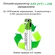Акумулятори SMARTOOOLS AAA 1.5V Li-ion Type-C, 750 mWh, швидка зарядка 1 год, 2 шт + кабель - зображення 6