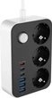 Сетевой фильтр СolorWay 3 розетки/6USB (3 USB-A + 3 USB-С) (20W) 2 м Black (CW-CHE36PDB) - изображение 2