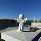 Статуетка Янгол тримає голуба, білий (17×12×8 см), декоративна фігура з полістоуну - зображення 5