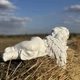 Фігура Янгол лежить, опустив ліве крило, фігурка янгола з полістоуну - зображення 3