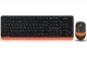 Комплект клавиатура+мышка A4Tech FG1010 (Orange) Fstyler, беспроводной, черный+оранжевый цвет - изображение 1