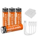 Акумулятори батарейки AA з USB Type-C 4255mWh 1.5V Orange (4 шт + кабель + кейс) (16231-4) - зображення 1