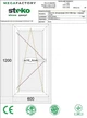 Окно Steko 600 х 1200 мм 2-стекла+аргон, левое - изображение 2