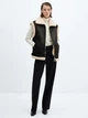 Теплый жилет из искусственной кожи короткий женский Mango Harriet 57075976-99 XS Черный (8445922881672) - изображение 3