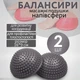 Полусфера с шипами массажный ортопедический балансир фитнеса и спорта 16 см серый набор 2 шт - изображение 1